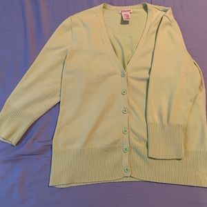 Women’s ST. JOHN’S BAY Lime green cardigan